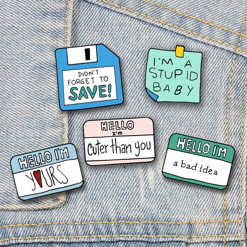 Cute Note Brooches Daily Plan Save Paper Memo Message Icon Lapel Enamel Pin Funny Cartoon Pins For Women Men Shirt Badge Jewelry