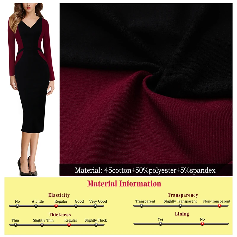 Vfemage женское элегантное оптическое иллюзионное цветное контрастное приталенное платье для работы, офиса, бизнеса, Повседневные Вечерние облегающие платья 109