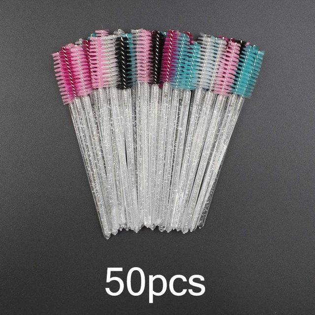 Crystal Eyelashes Brush Comb 25/50Pcs Eye Lashes Extension Mascara Wands Makeup Professional Makeup Beauty Tool