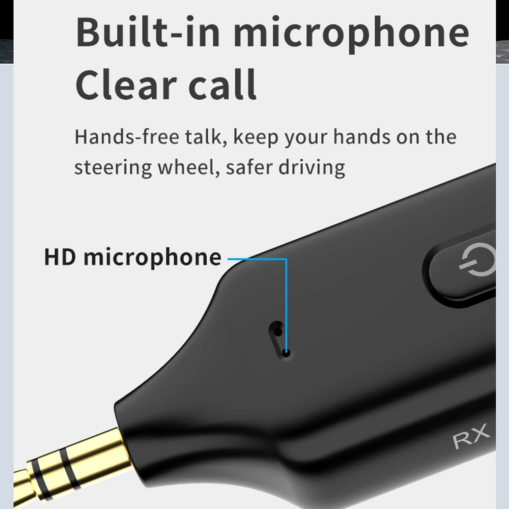 tebe 3.5mm Aux Bluetooth Receiver Transmitter 2 IN 1 Wireless Stereo Audio Adapter with Handsfree Microphone for Car Speaker TV bluetooth adapter bluetooth audio receiver bluetooth transceiver adapter audio adapter bluetooth aux adaptor