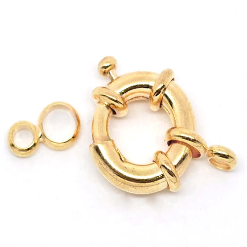 

Lovely Jewelry! 10 Gold Plated Spring Clasps W/Attachment Rings 25mm (B08399)