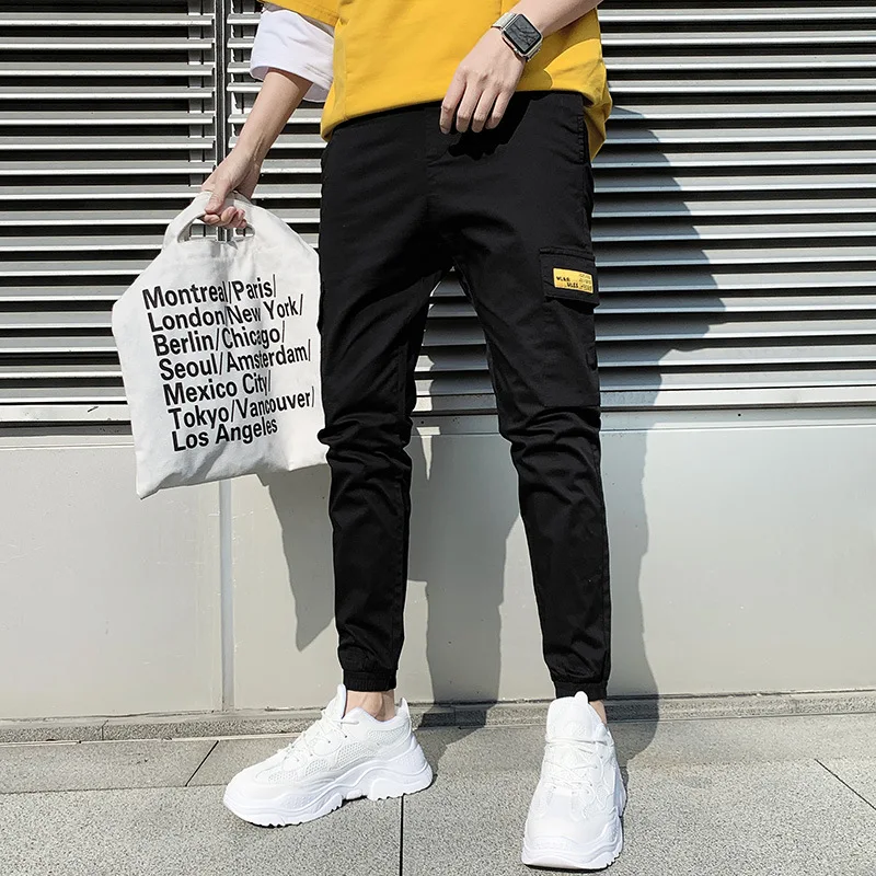 

Pants Men Korean-style Trend Autumn Slim Fit Pants Versatile Loose Bib Overall Thin Capri Pants Casual Pants