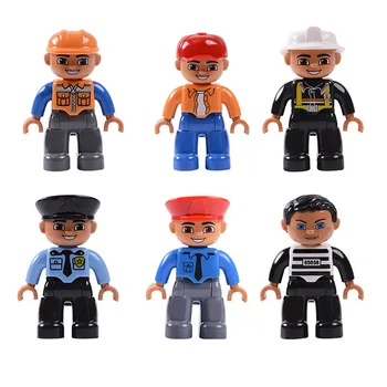

Building Blocks Set 6PCS/Sets Blocks Action Duploed Figures Family Worker Police Blocks Compatible With Duploed Toys for Kids