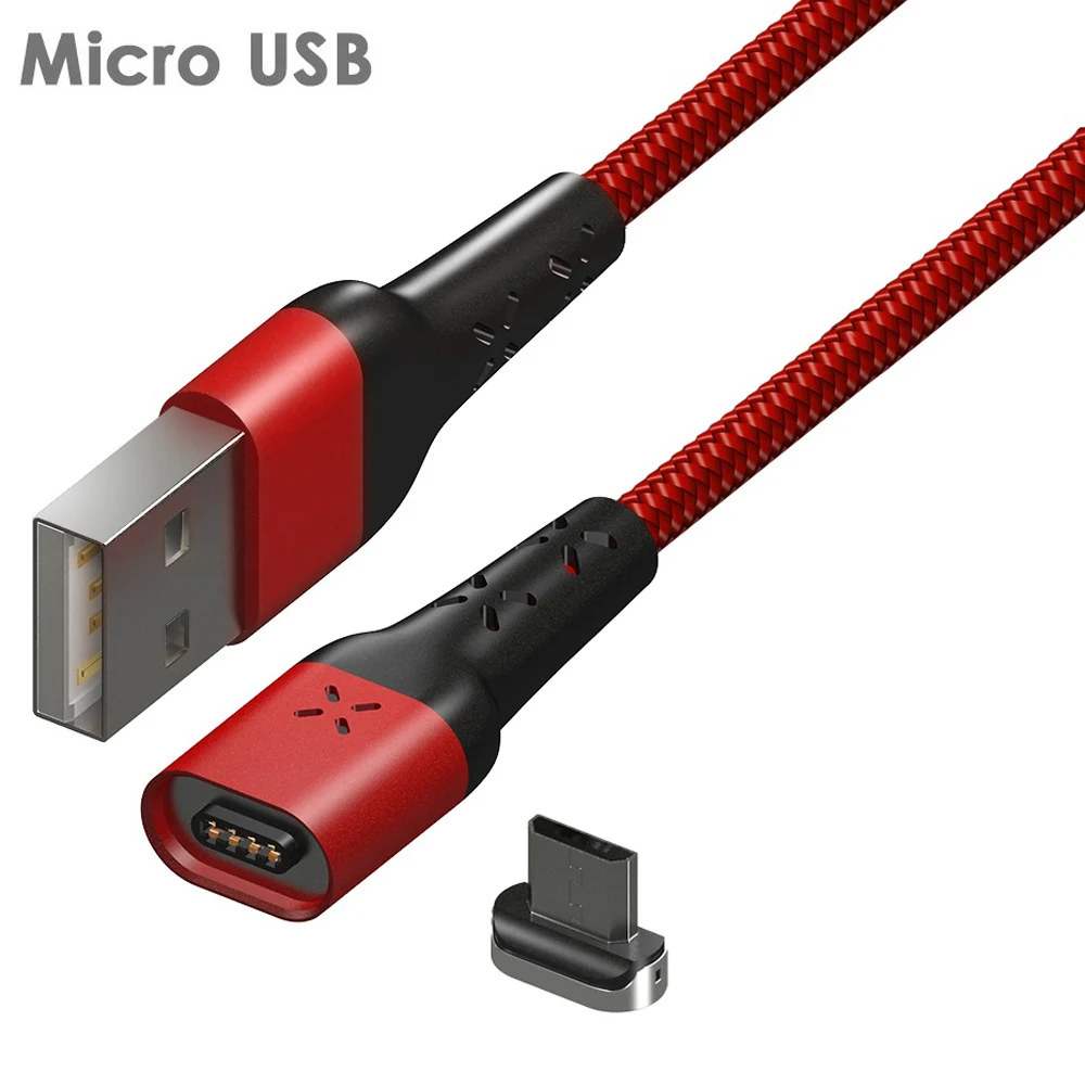 Магнитное зарядное устройство MANTIS Micro usb type C кабель для samsung iPhone 6 7 Xiaomi Redmi Android мобильный телефон Быстрая зарядка USB C шнур - Цвет: Red Micro