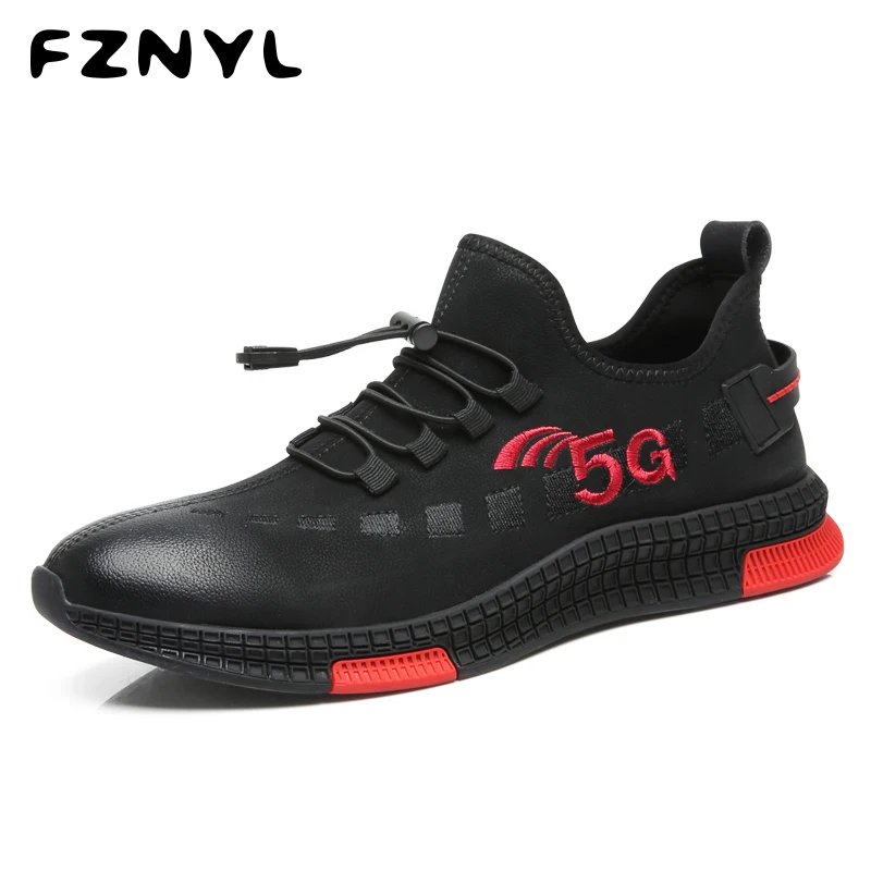 

FZNYL Casual Men's Shoes 2019 Fashion Slip-on Comfortable Soft Rubber Sole Loafers Man Cow Split Leather Upper Shoes Size 38-44