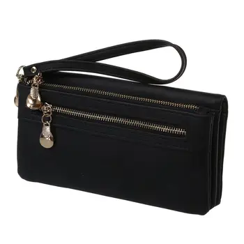 

Women Wallets Hot Fashion Multifunctional PU Leather Clutch Lady Purse Phone bag black