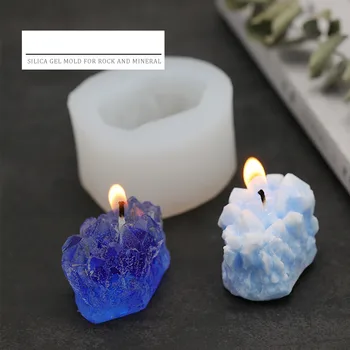 

3D Rock Ore Candle Mold Home Decoration Creative Candle Silica Gel Mould DIY Soap Molds Christmas Home Decoration