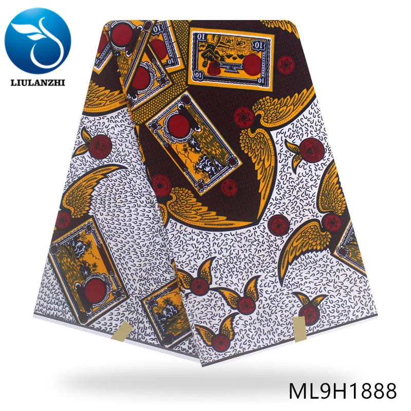 ML9H1888 LIULANZHI нигерийская восковая ткань s 6 ярдов/партия африканская настоящая восковая ткань для платья новая Анкара восковая печать ткань ML9H1870-ML9H1894 - Цвет: ML9H1888