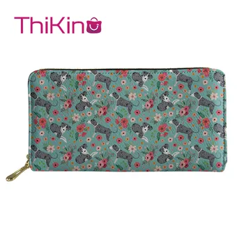 

Thikin Green Floral Pattern Long Wallets Zipper Phone Bag Card Holder for Ladies Clutch Purse Carteira Handbags Notecase 2019