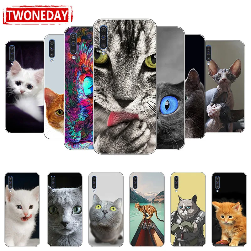 Модный чехол с мультяшным котом для Samsung Galaxy A70 A90 A80 A60 A50 A40 A30 A20 A10 A20E A10E A5 A7 2018 A750