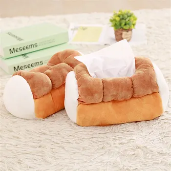 

1Pc Creative Tissue Box Simulation Food Toast Bread Car Paper Towel Case Table Storage For Living Room Bedroom Plush Table Decor