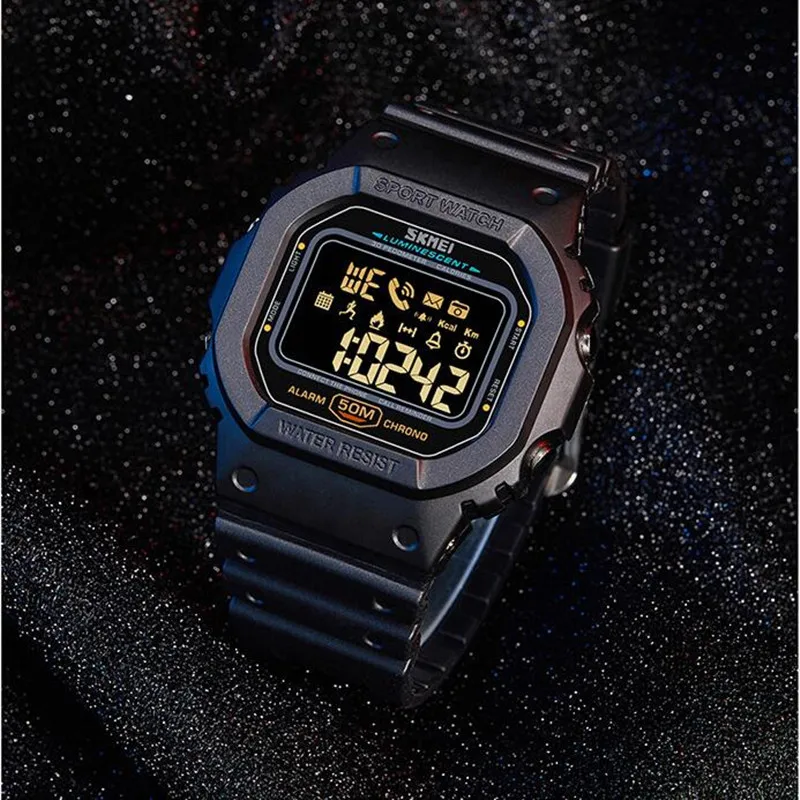 

Luxury Bluetooth Calorie Pedometer Smart Watch Men SKMEI Brand Fashion Sports Military Digital Waterproof Wristwatches reloj