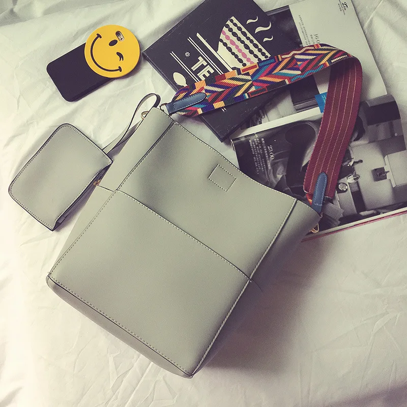 

2016 New Style Commuting Picture Bucket Bag Korean-style-Style Crossbody Bag Large Capacity Handbag WOMEN'S Bag