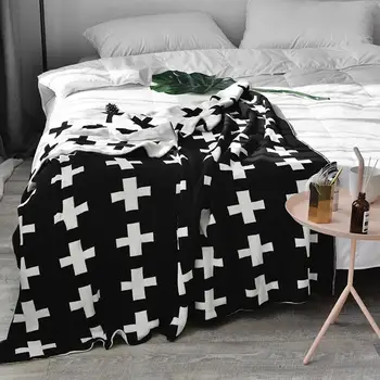 

36 Cross Knitted Cotton Blanket Soft Throw Towel Winter Bedding Blanket for Adults Kids Baby Sofa Couch Travel Cobija Cobertor