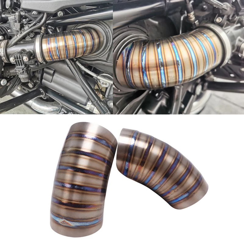 2pcs Titanium Protective Air Intake Cover Pipe For bmw R Nine T