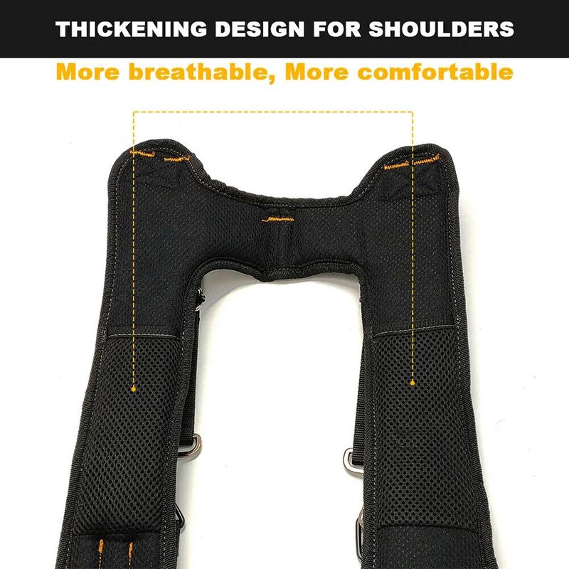 Padded Heavy duty Work Tool Belt Braces Suspenders For Tool Pouch+4 Support Loop