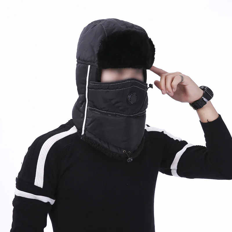 

Men Women Trapper Aviator Face Mask Hat Thick Wool Winter Warm Outdoor Headwear