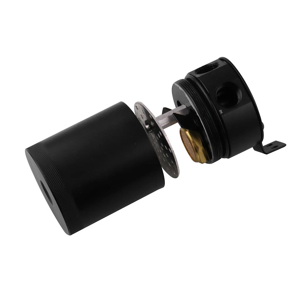 

Universal Racing Baffled 3-port Oil Catch Can Tank Three-hole Ventilating Machine Oil Pot Air Oil Separator Black OCC034+OCC039