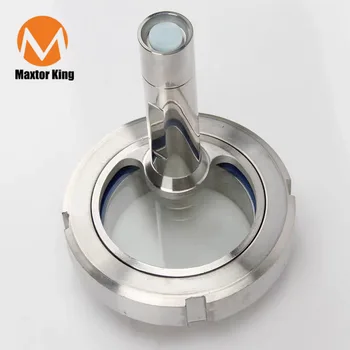 

MK DN50 DN80 DN100 Sanitary Sight Glass SS304 Stainless Steel Welded Observation Sight Glass Hole with Flashlight