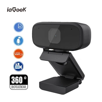 

HD Webcam with Built-in Sound-absorbing Microphone Camera for Computer PC Laptop Tab Conference Remote Teaching Web Camera 720p