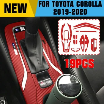 

19PCS Carbon Fiber Red Car Interior Kit Cover Sticker For Toyota Corolla 2019-20