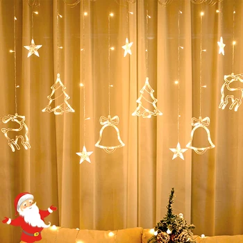 

2.5M/3.5M 220V LED Christmas Lights Twinkle Deer Lamp Garland Curtain Light Fairy String Christmas Tree Party Decoration Lights