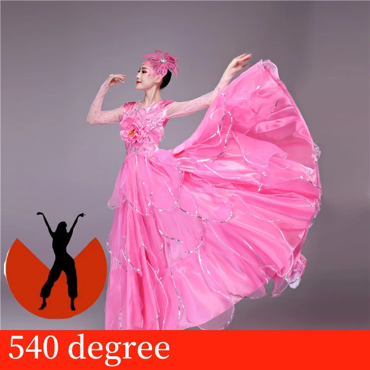 Pink 540 Flamengo Испания; юбки для танцев; костюмы для танца живота фламенко платье Испании коррида бальная одежда для танцевальных выступлений SL1459 - Цвет: Pink 540
