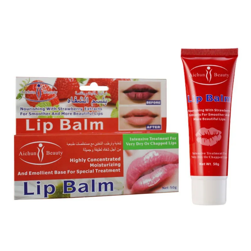 Hydrating Strawberry Essence Lip Balm Anti-drying Smooth Fine Lines Soften Lips Lip Care Cream
