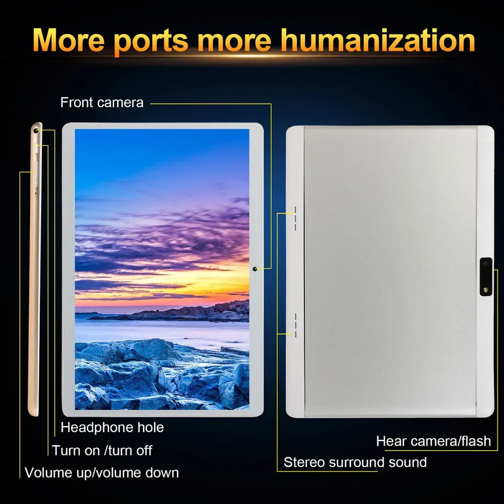 

10.1 Inch Android 6.0 Quad-core Classic-typed Tablet PC 1+16GB Dual SIM Card Slots 3G Phone Call