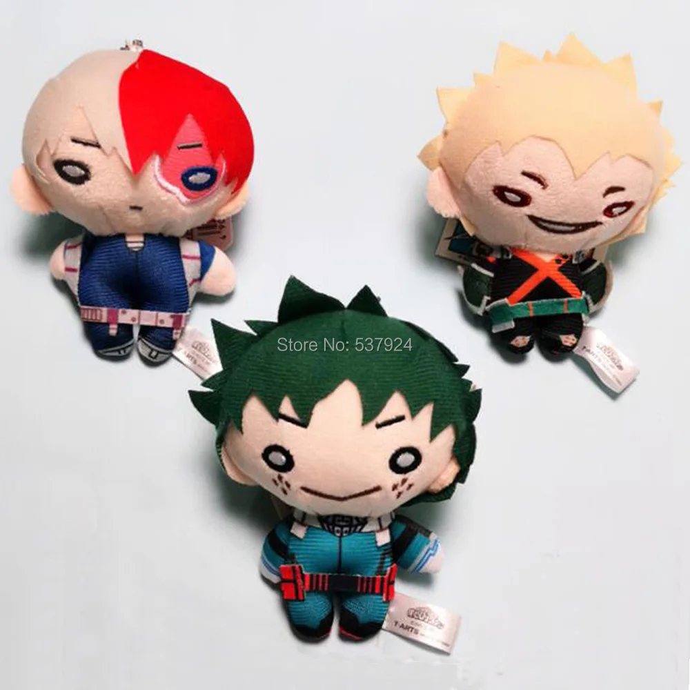 Новые 3 шт. мой герой Академии Bakugou Katsuki Todoroki шото haku 4 &quot10 см Брелок-плюшевая кукла