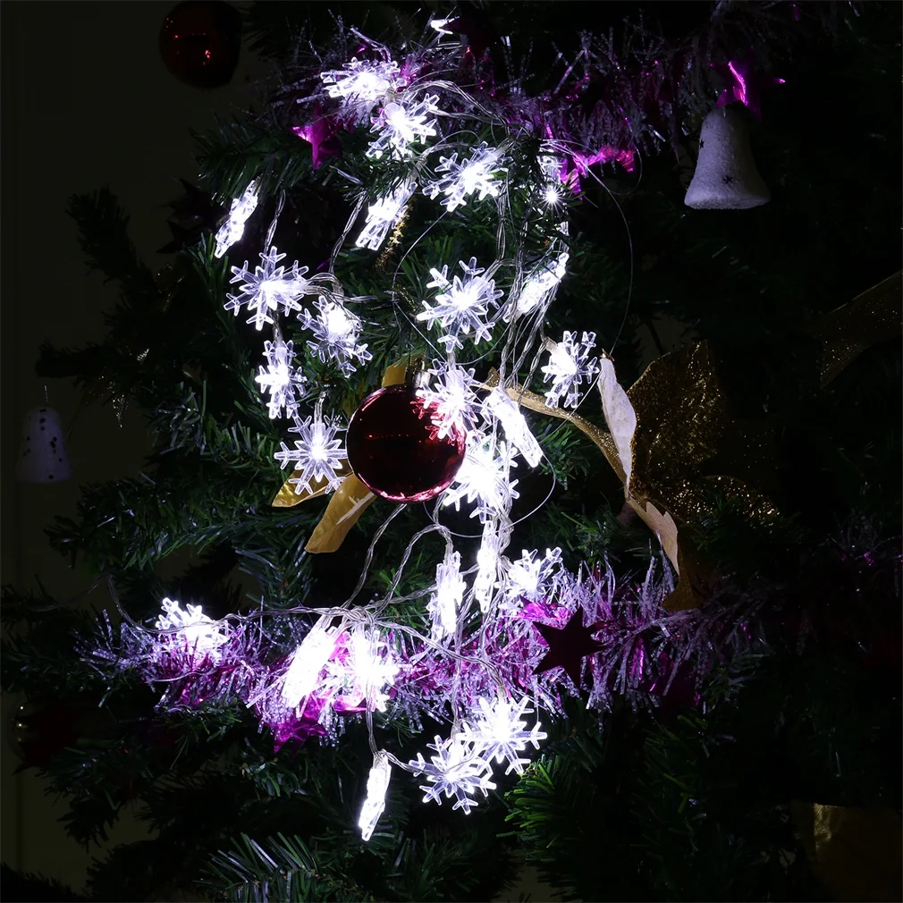 30 светодиодный светильник снежный шар Сказочный светильник рождественские вечерние на батарейках день белый