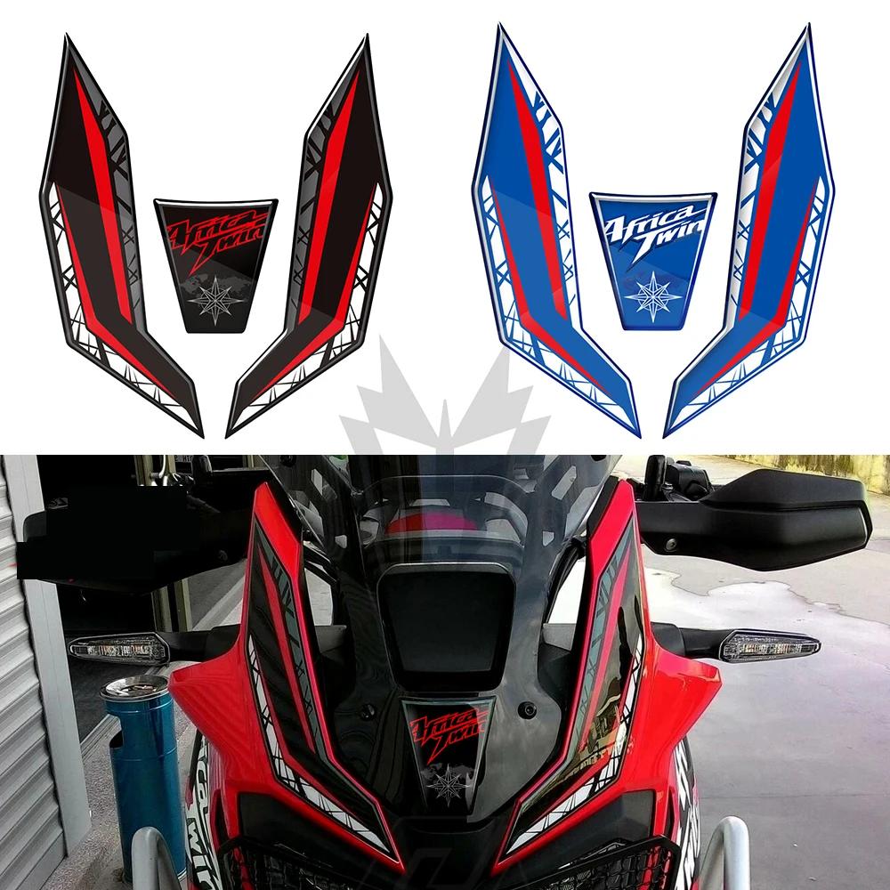 For Honda Africa Twin 2016-2019 Motorcycle Front Fairing Protection Decals 3D Resin