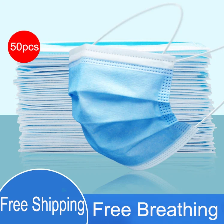 

Anti-Pollution 3 Layer Mask dust protection Masks Disposable Face Masks Elastic Ear Loop Disposable Dust Filter Safety Mask
