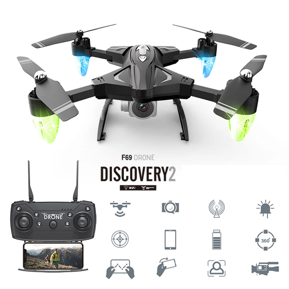 ommur F69 Professional PRO Drone long Fly time 2.4GHz WIFI HD Wide angle 1080P camera Intelligent Control Face Recognize photo