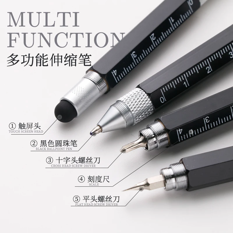 

Многофункциональная шариковая ручка крест плоская отвертка сенсорный экран Шариковая ручка 5-функциональная в 1