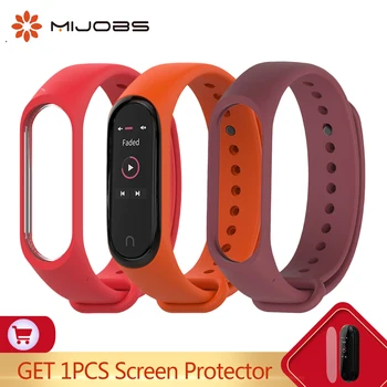 

Mijobs Bracelet for Xiaomi Mi Band 4 Strap Smart Watch Original Wristband Mi Band 4 Silicone Wrist Straps Miband 4 3 Accessories