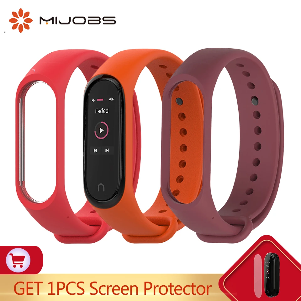 Mijobs браслет для Xiaomi Mi Band 4 оригинальный ремешок смарт часов силиконовые Ремешки
