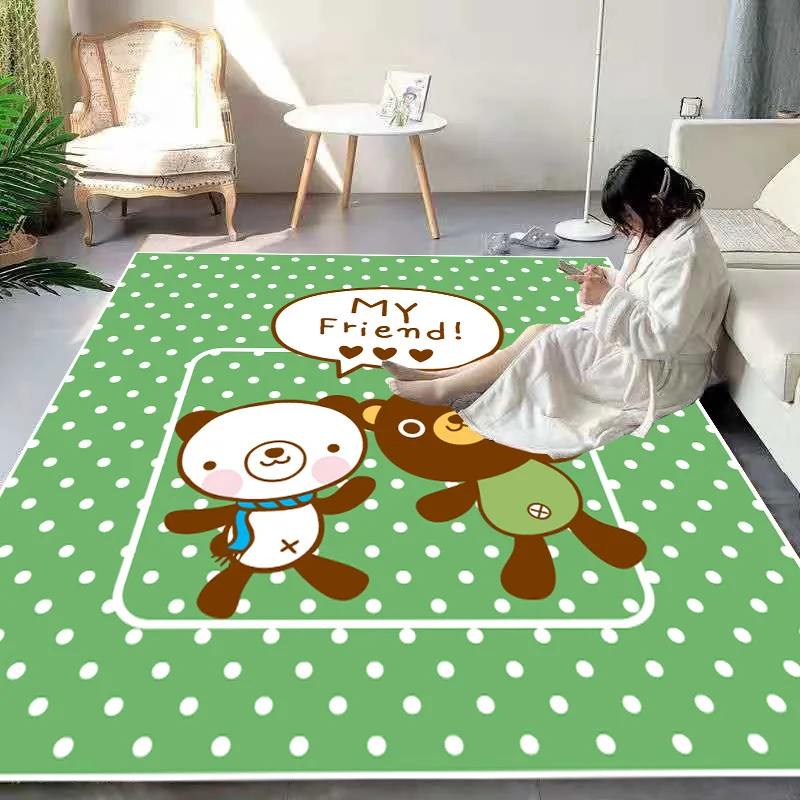 

Нескользящий напольный коврик с забавными животными и медведем, коврик с 3D принтом, нескользящий коврик для столовой, гостиной, мягкий ковер, детский коврик 13