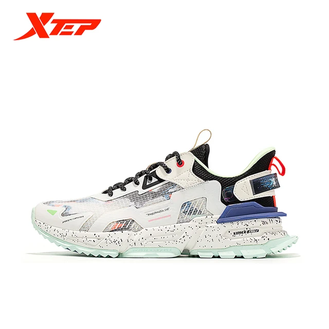 Xtep Men's Summer Casual Shoes Low-Top Mesh Breathable Sports Shoes Non-Slip Wear-Resistant Basketball Shoes 879219320528 beige black