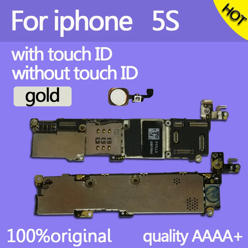 16 Гб/32 ГБ/64 ГБ для iphone 5s материнская плата без/с сенсорным ID, разблокирована для iphone 5s материнская плата