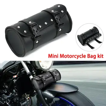 

Universal 20.5*11cm Motorcycle Tool Bag Synthetic Leather Black/Brown Round Fork Bag For Motorcycle Racing Tail Bags