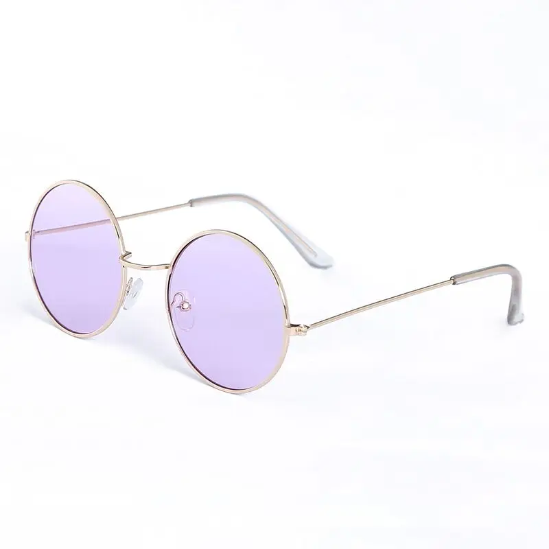 

2930 Retro circular spectacle frames for men and women with flat lens sunglasses