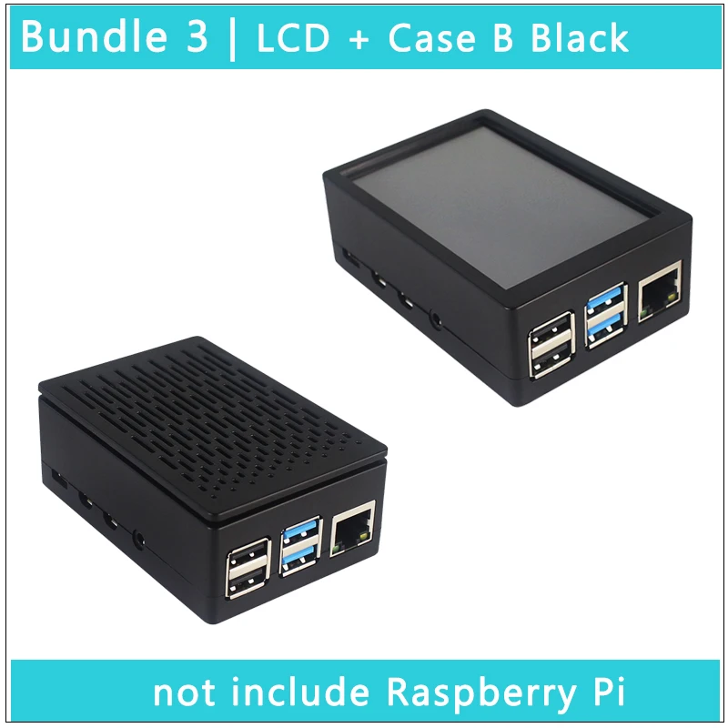 50 FPS 3,5 дюймов Raspberry Pi 4 Модель B сенсорный ЖК-экран 480x320 дисплей+ ABS чехол Корпус для Raspberry Pi 4 Поддержка Retropie - Цвет: LCD with Case B