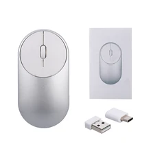 2,4G беспроводная мышь портативная тонкая беспроводная оптическая мышь Бесшумная мышь с приемником type-C для ПК/ноутбука/MacBook серебристого цвета