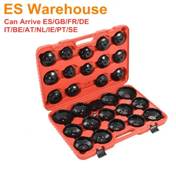 

30PCS Oil Filter Wrench Kit With 28 Different Oil Filter Caps 1 Claw 1 Adapter 3/8" X 1/2" ES Warehouse Shipping