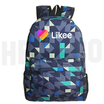

"LIKEE 1 (Like Video)" Backpack Russia Type LIKEE Bag Pack Black Laptop Travel Zipper Bookbag School Bags for Teenage Girls