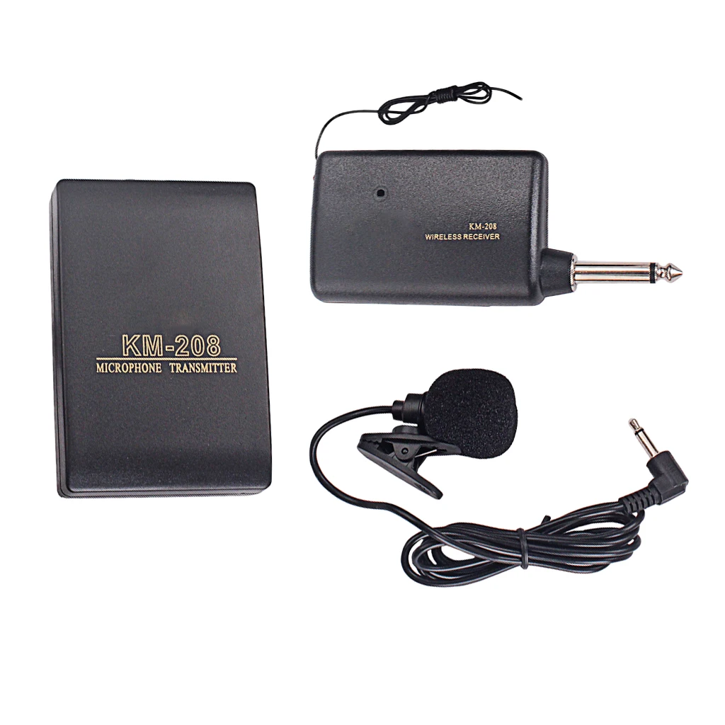 Прочный беспроводной FM передатчик + приемник набор Lavalier отворот Клип микрофон