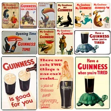 Guinness табличка, металлическая винтажная жестяная вывеска, булавка, потертый шик, Декор, винтажные металлические знаки, украшение для бара, металлический плакат для паба, металлическая пластина