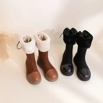 

2020 new thick boots real leather boots, riding boots, round toe boots, leather boots, short boots, Martin boots, women's shoes,