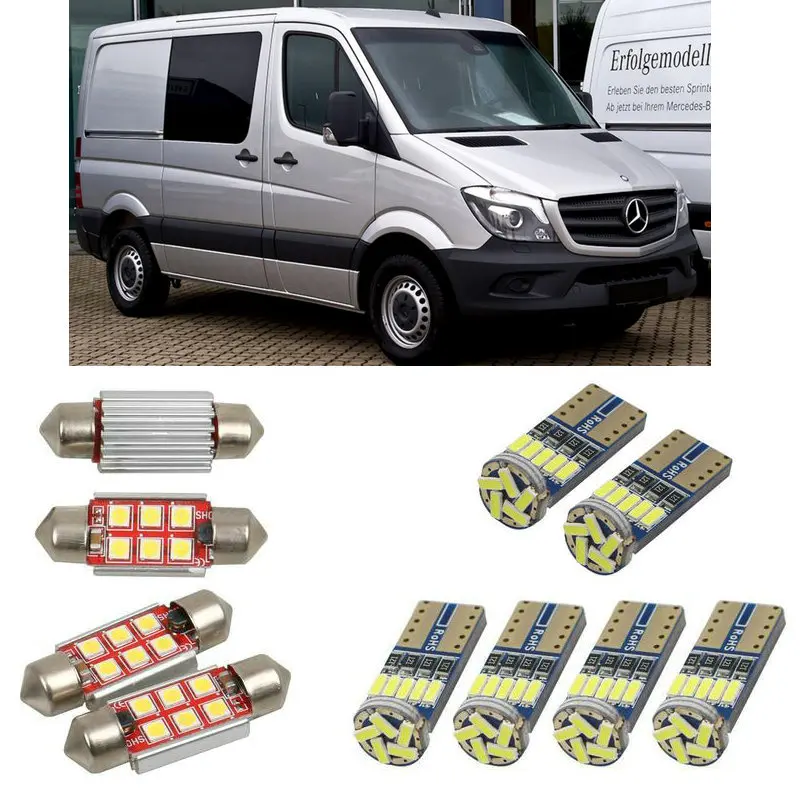 Внутренний светодиодный автомобильный светильник s для mercedes sprinter 3-t коробка автобус платформа 906 лампы для автомобилей номерной знак светильник 6 шт